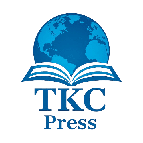 Logo of TKC Press featuring a globe and an open book.
