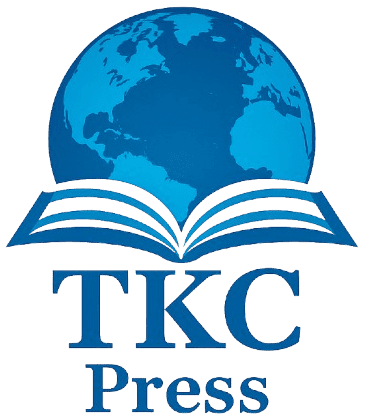 Logo featuring a globe and an open book with 'TKC Press' text.